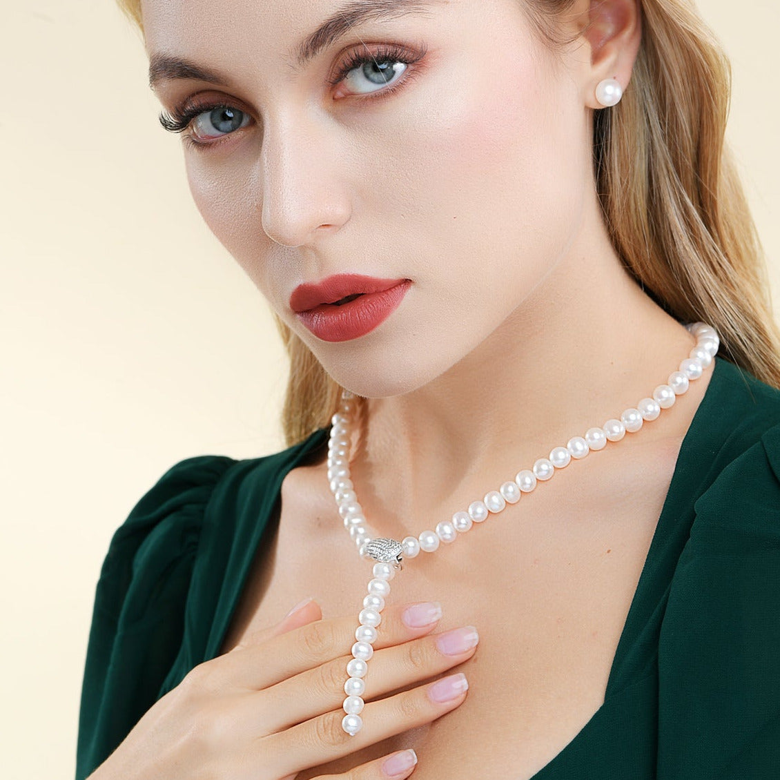 Pearl Beaded Necklace Nature Freshwater Pearls strong luster For Wedding and Women/Bridal